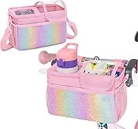 GRAOSO Kids Bike Front Basket with Insulated Cup Holder, Detachable Shoulder Strap - Water-Resistant Bike Bag for Scooters, Tricycles, Boys & Girls