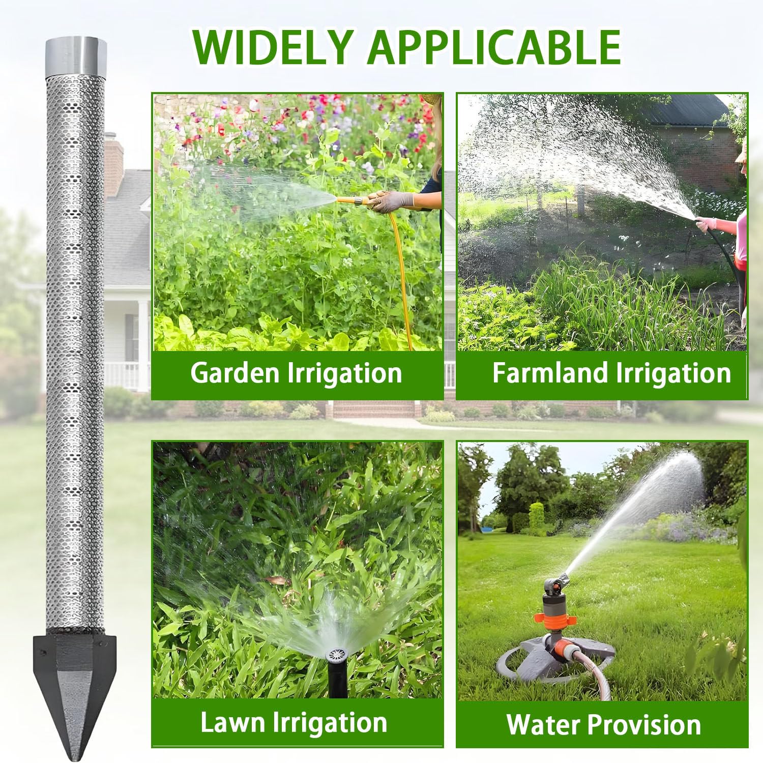 Kit professionale pozzo punta filtrante – tubi zincati e punta inox 6MKit | Set completo 6m con filtro 60 mesh. Perfetto per irrigazione e falde.