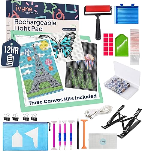 Miniatura 33 de iVyne Almohadilla de luz recargable A4 para rastrear y desmalezar, tablero de luz LED para deshierbar vinilo, para herramientas de deshierbe de Rosa