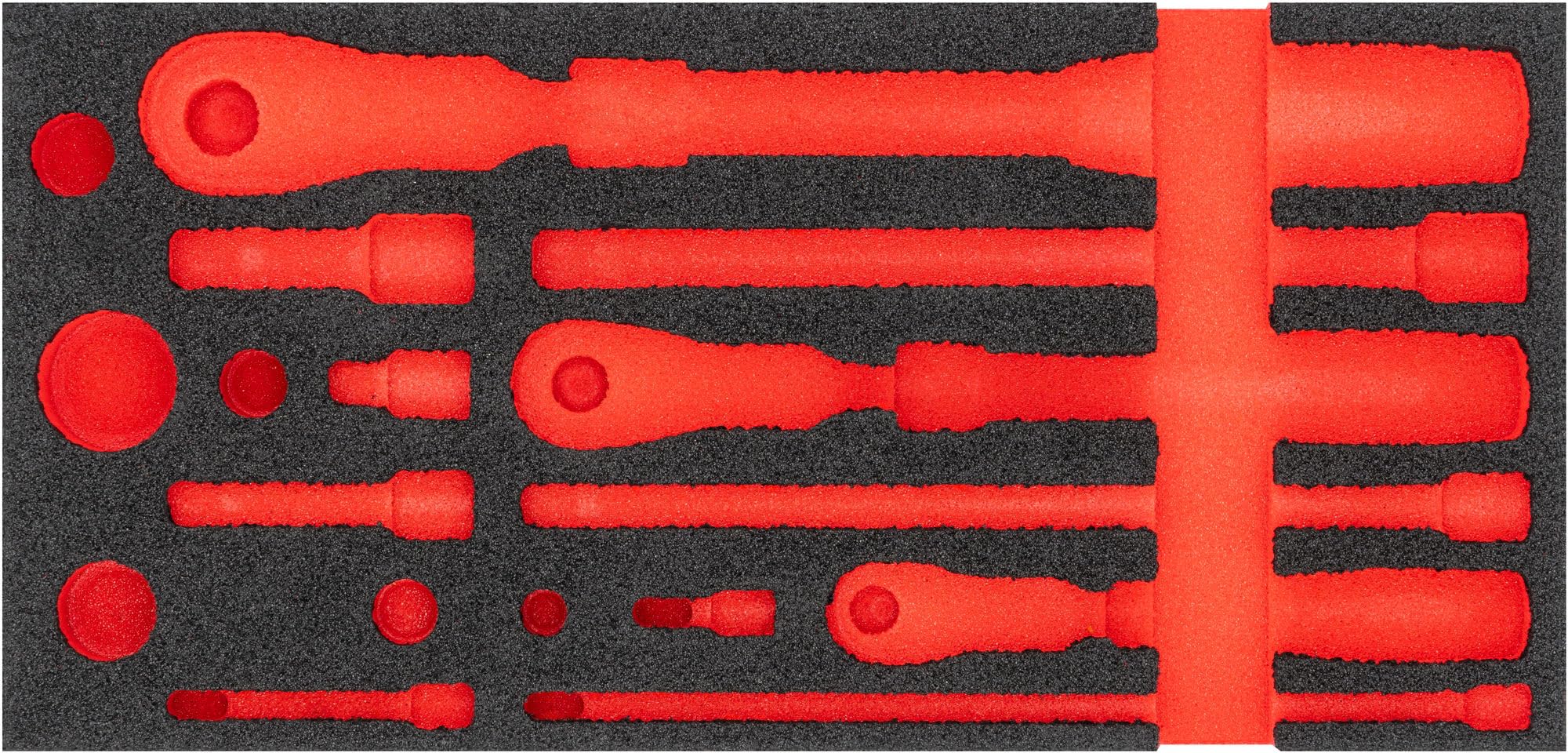 VIGOR Soft Foam Insert V4970-L, Empty, 393 x 188 x 35 mm, Suitable for V4970 Telescopic Ratchet Set, for Safe Storage