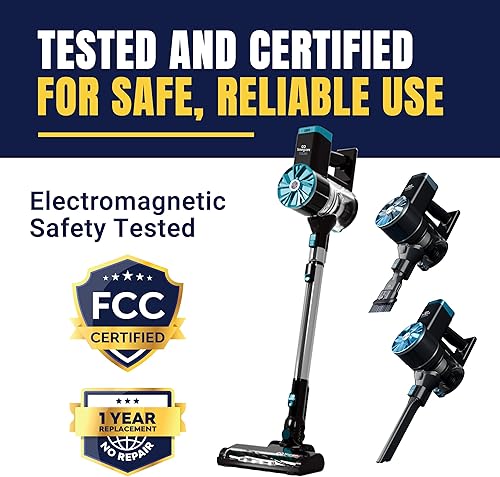 Miniatura 9 de Strongcore Aspiradora inalámbrica limpia con batería recargable, multiherramienta incluida con filtro HEPA, diseño autosuficiente, luces LED y mango