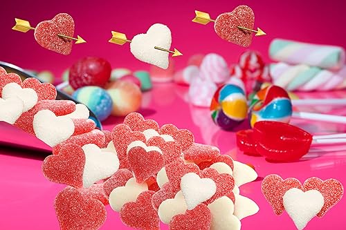 Miniatura 5 de Sanded Gummi Hearts - Goma de mascar para el día de San Valentín, apta para alérgicos, sin OMG, sin edulcorantes artificiales (1 libra)