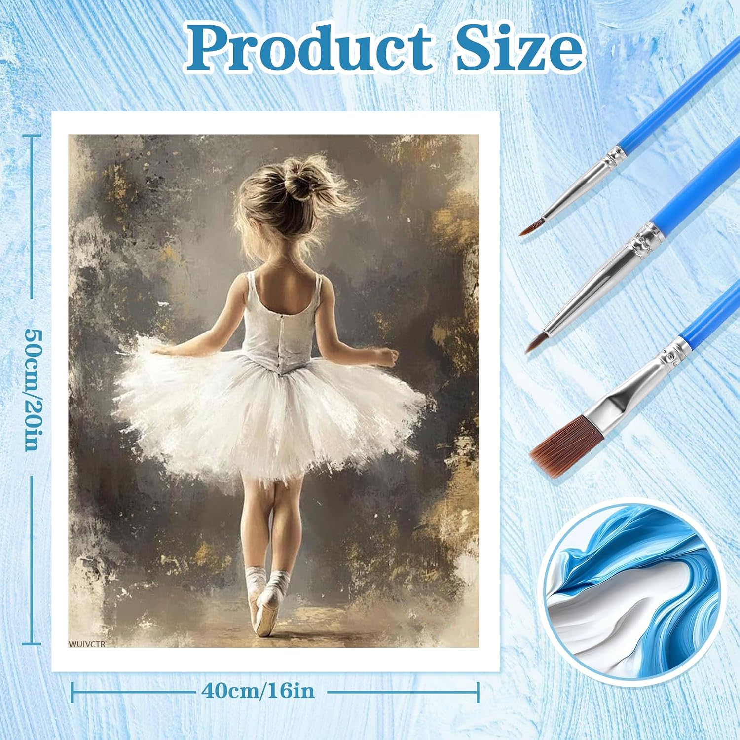 WUIVCTR Paint by Numbers Kit for Adults Beginner, Little Ballerina Adult Paint by Number Kits on Canvas Without Frame, Cute Acrylic Oil Paint by Numbers for Home Decor Gift 16" W x 20" L