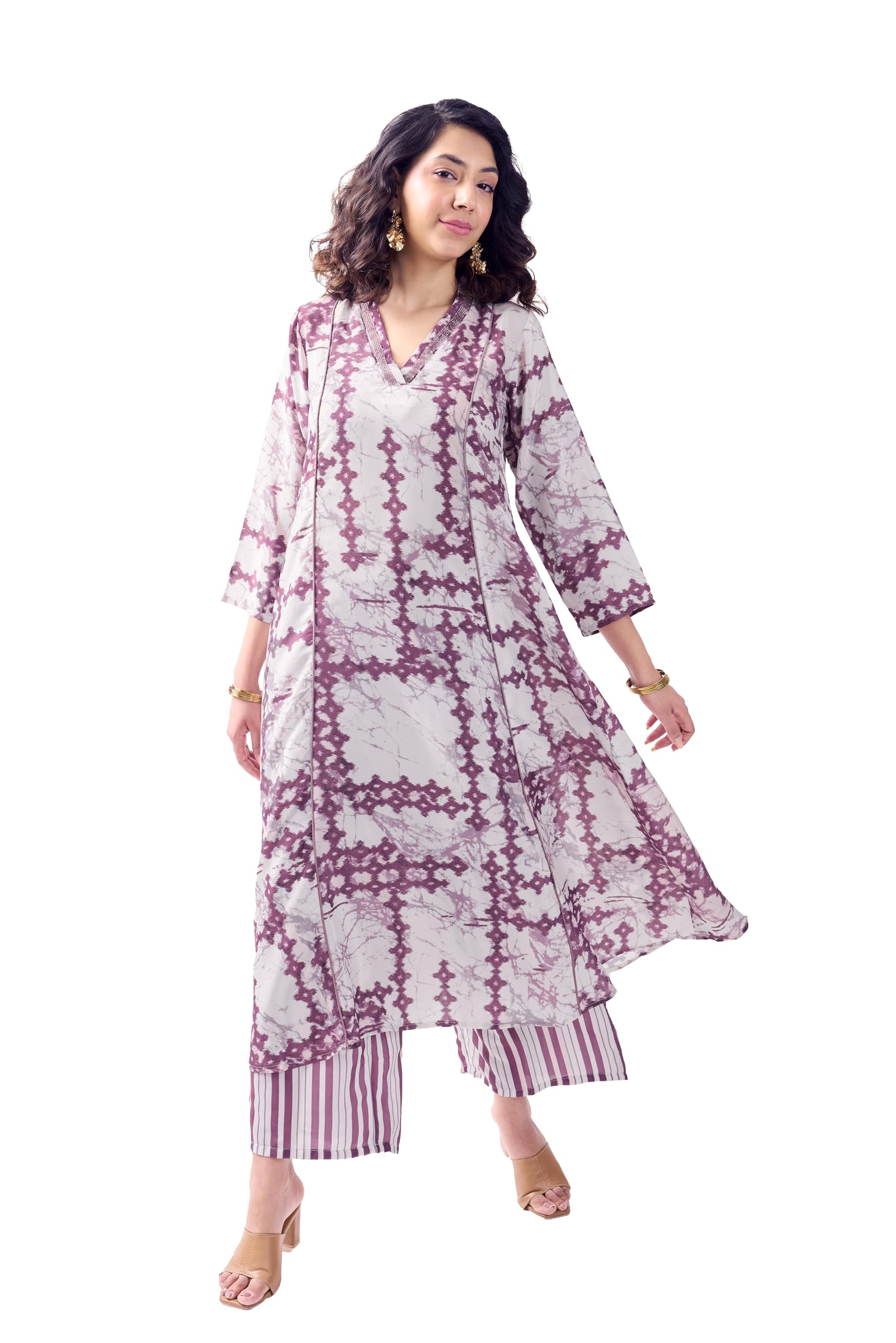 Toochki Dress For Women | Two Piece | Off White Printed Dress | Rayon (Tkcbl-Ry-321-Ow-Dra $Parent)