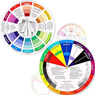 Outus 2-Pack 5.5 Inch Color Mixing Wheels - Paint Blending Guide, Art Teaching Tool for Kids, Artists, Designers & Makeup