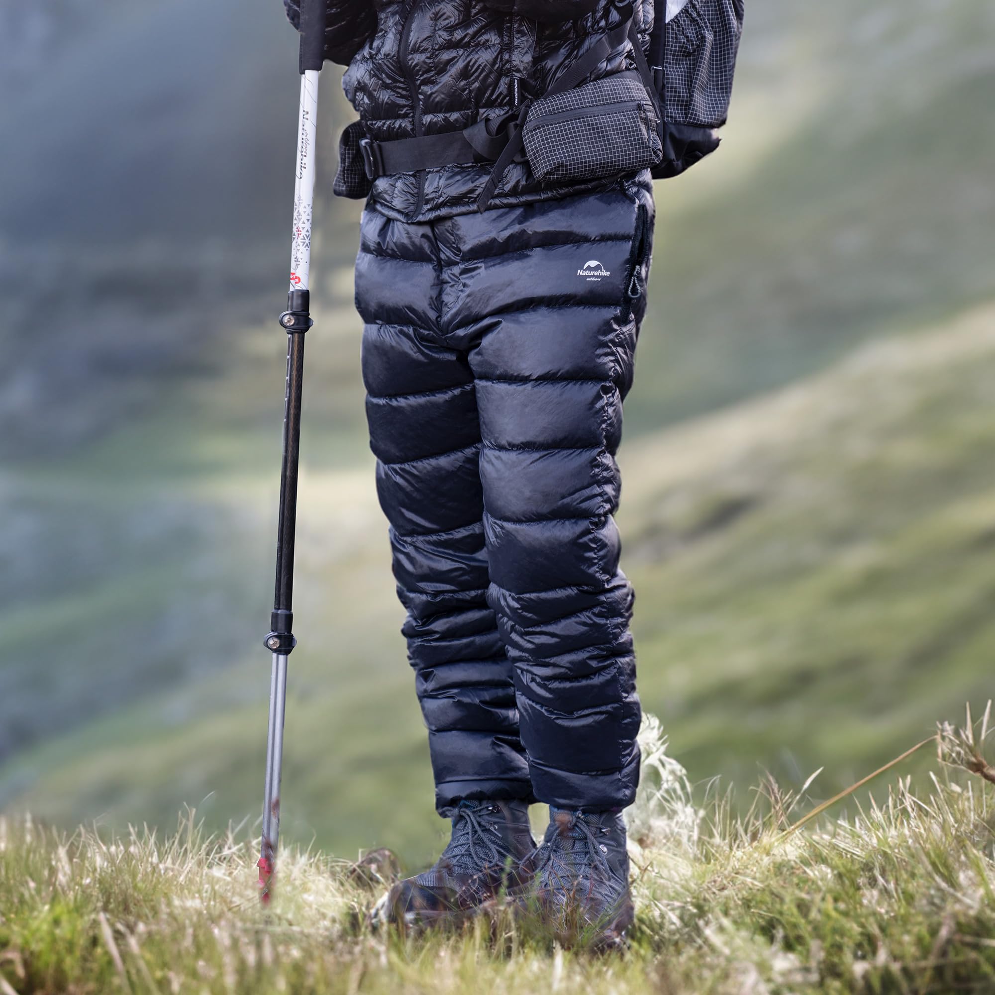 Naturehike Spodnie Zimowe Męskie Ciepłe Ultralekkie Damskie Spodnie śniegowe z Bocznymi Kieszeniami Outdoor/Camping Wodoodporne Spodnie Puchowe z Kaczki