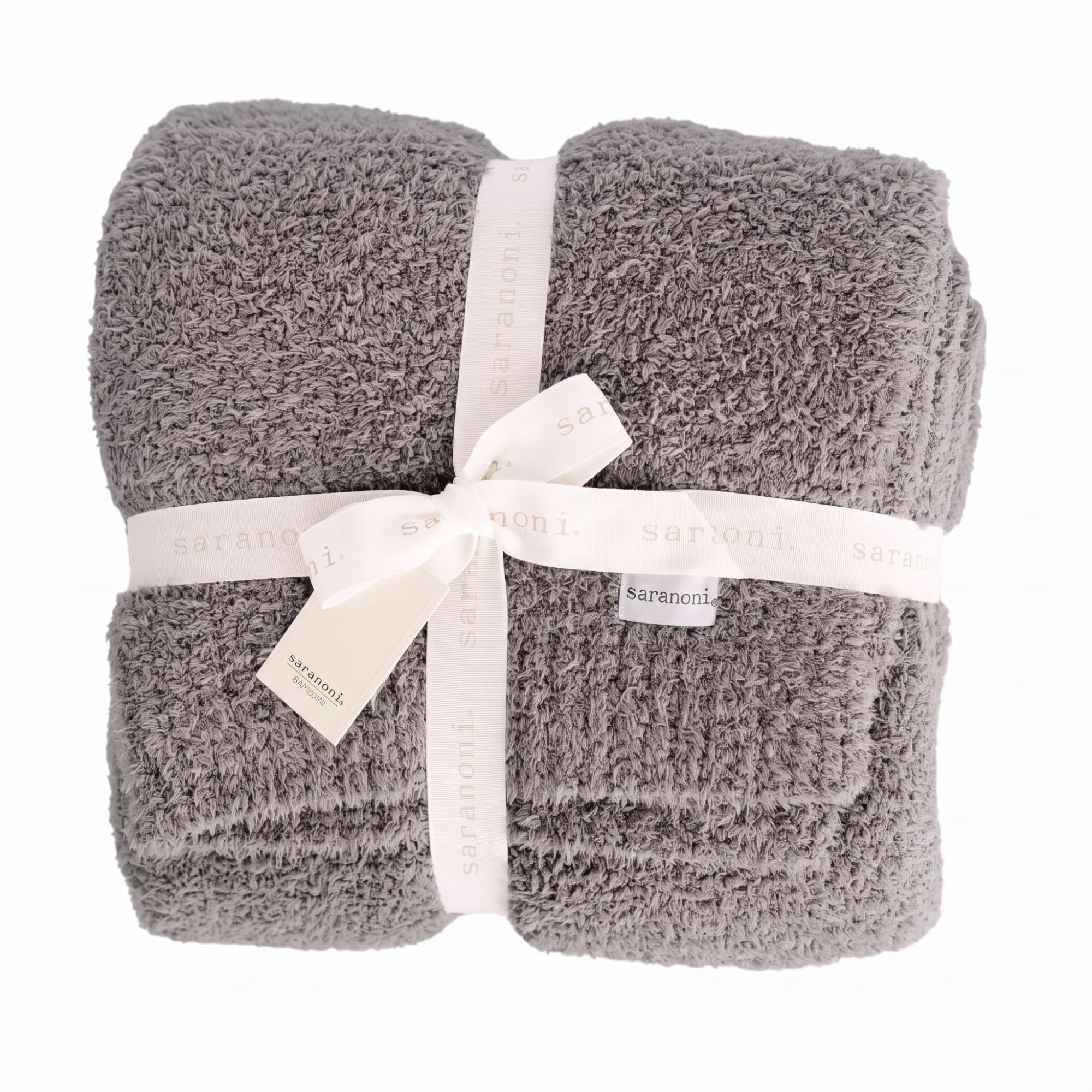Saranoni Bamboni Luxury Throw Blanket Cozy Plush Home Decor Gray 50' x 60'
