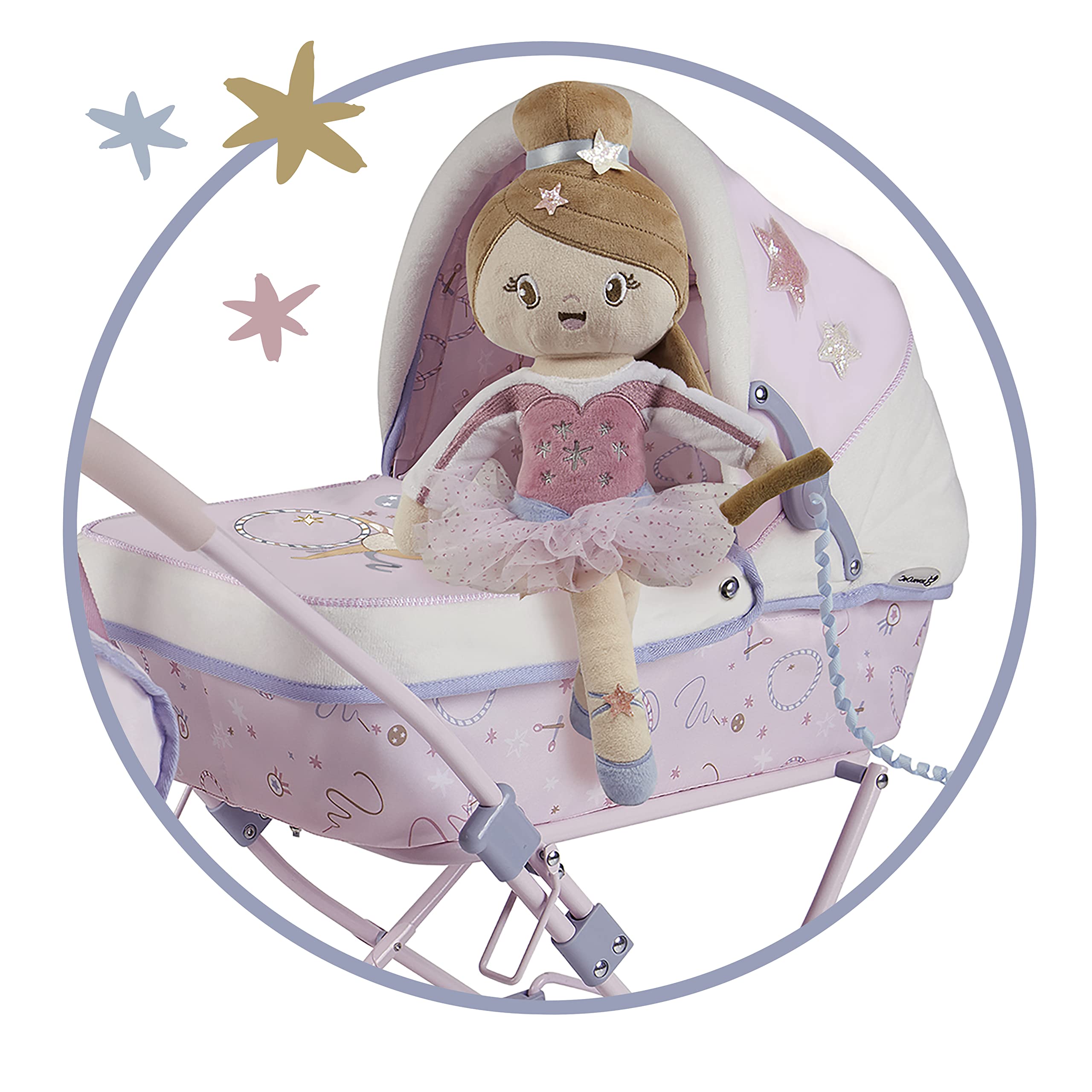DE CUEVAS TOYS Gala Puppe Mit Weichem Körper – Ca. 36 Cm Hoch, Rosa & Blau, Gefüllt Mit Watte (ohne Zubehör)
