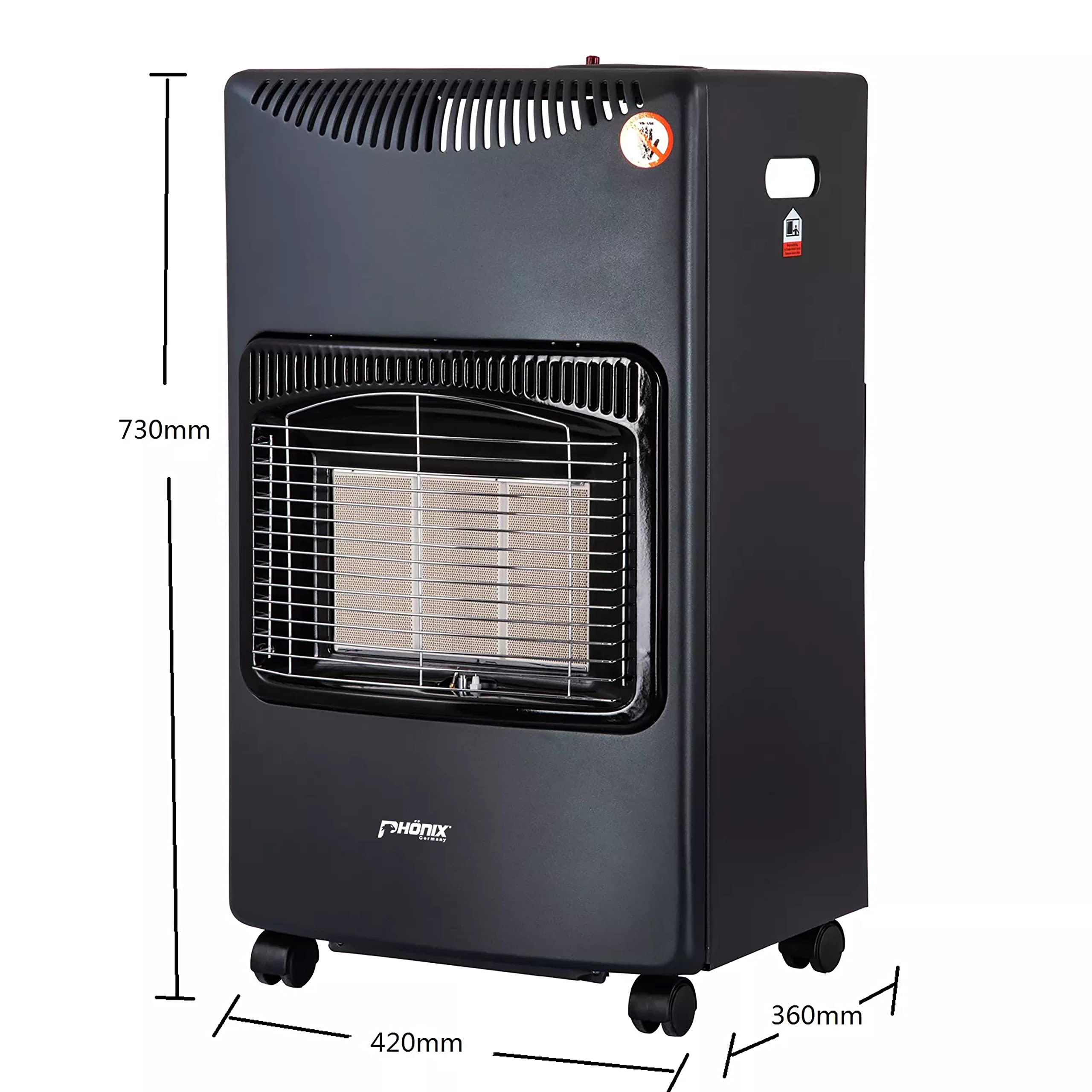 Buy Phönix Germany Portable Indoor Gas Heater 4.2 KW Mobile Space Room