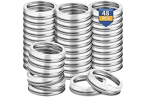 48 PCS Wide Mouth Mason Jar Rings: Split-Type Leak Proof Replacement Bands
