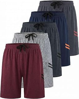 5 Pack Boys' Dry Fit Shorts Basketball Athletic Soccer Kids Youth Teens Gym | Available In Sizes 4 To 18 XL, School Golf Baseball Running Pull On Pockets, Big Little Active Performance, Bermudas Niños