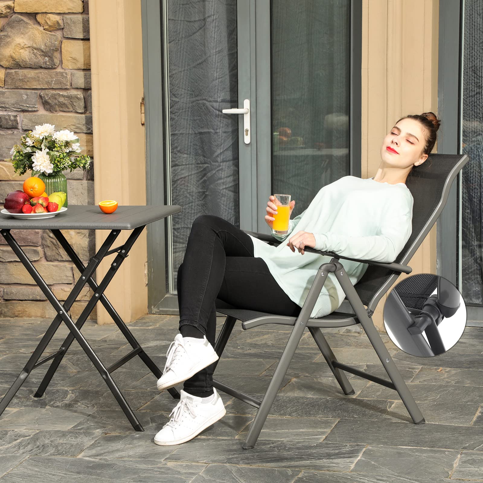 SONGMICS Tuinstoelen, set van 4 in goede staat Madison tui