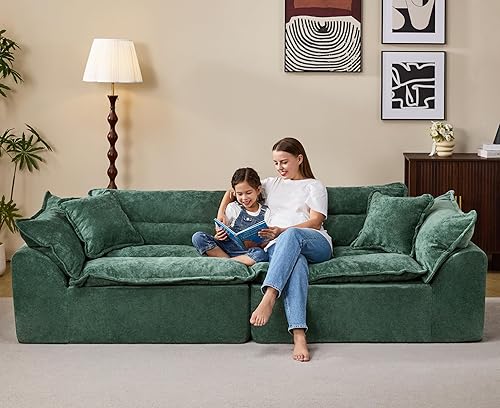 Miniatura 3 de Hobestluk Sofá modular de 104 pulgadas, sofá modular de 3 plazas, sofá sin hueso, sofá nube con cojín extraíble, sofás modulares para sala de estar