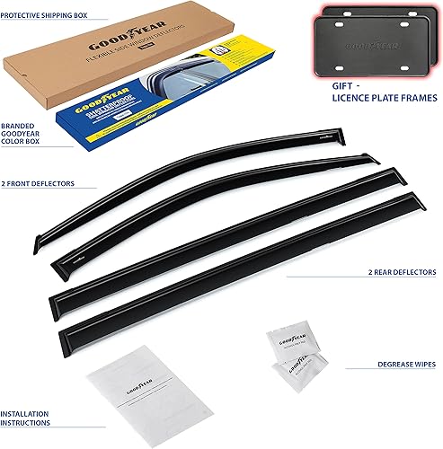 Miniatura 6 de Goodyear Deflectores de ventana inastillables para Volkswagen (VW) Routan 2009-2014, protectores de lluvia con cinta, viseras de ventana, visera