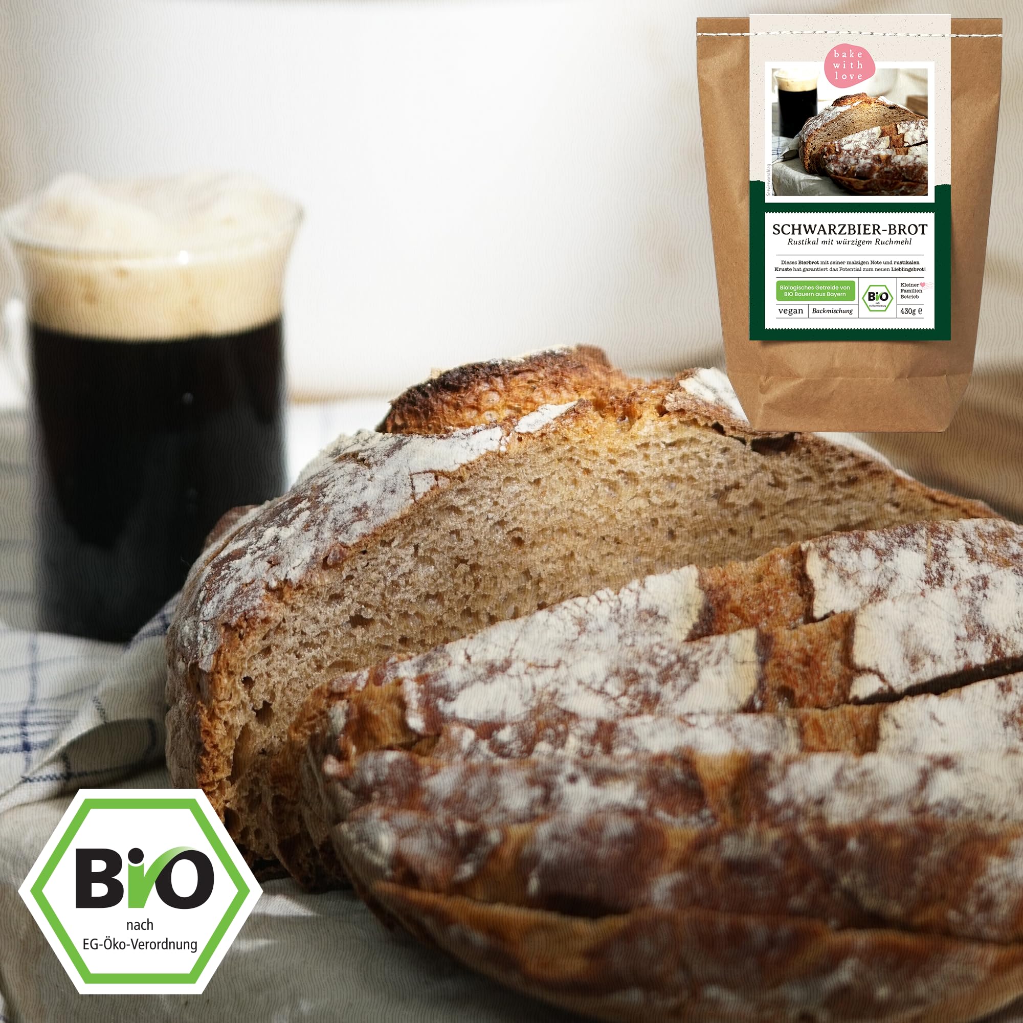 Männerhandtasche Feinkost Geschenkset - Präsentkorb für Männer mit Bio Brotbackmischungen, Whisky Marmelade und Gewürzen - Männergeschenke zum Geburtstag & Mitbringsel zum Grillen - Bake with Love