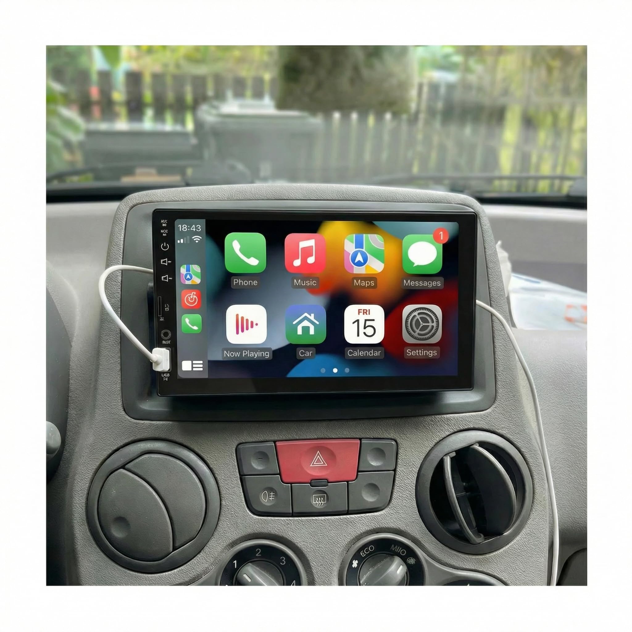 Schermo Auto Panda 2003-2012 con schermo touchscreen USB Bluetooth FM/AM Autoradio Stereo Sistema 1 din stereo auto con Carplay Cablato/Android Auto Cablato