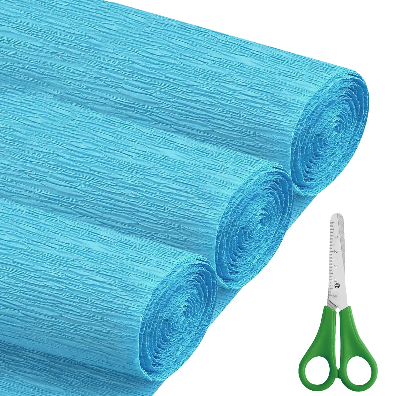Crepe Paper Roll (17Inch x 8.2ft), 3Rolls, DIY Gift Color Paper Flowers Set for Mother's Day, Valentine's Day, Birthday and Wedding Decoration Flowers Making (Blue)