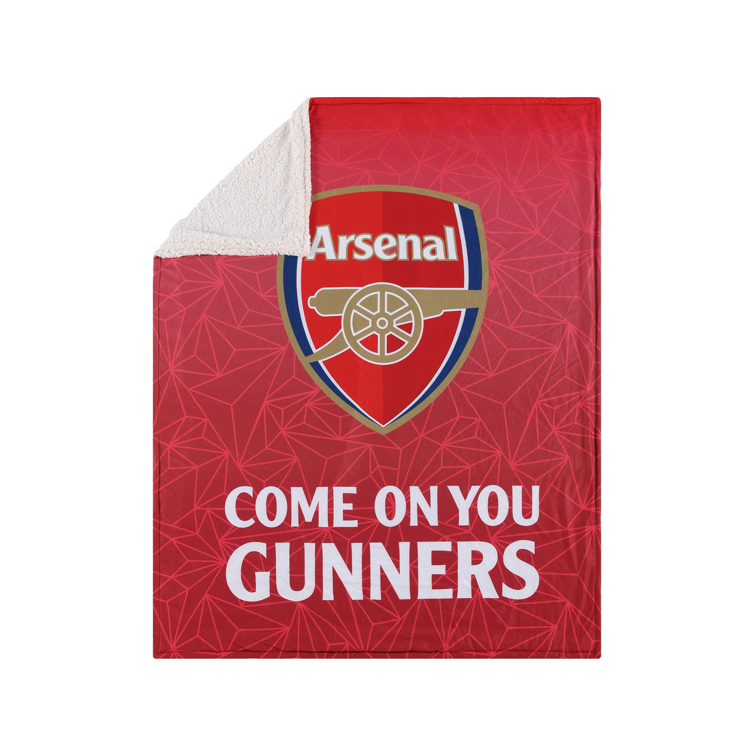 Foco Red Arsenal Fc Epl Slogan Sherpa Plush Throw Blanket