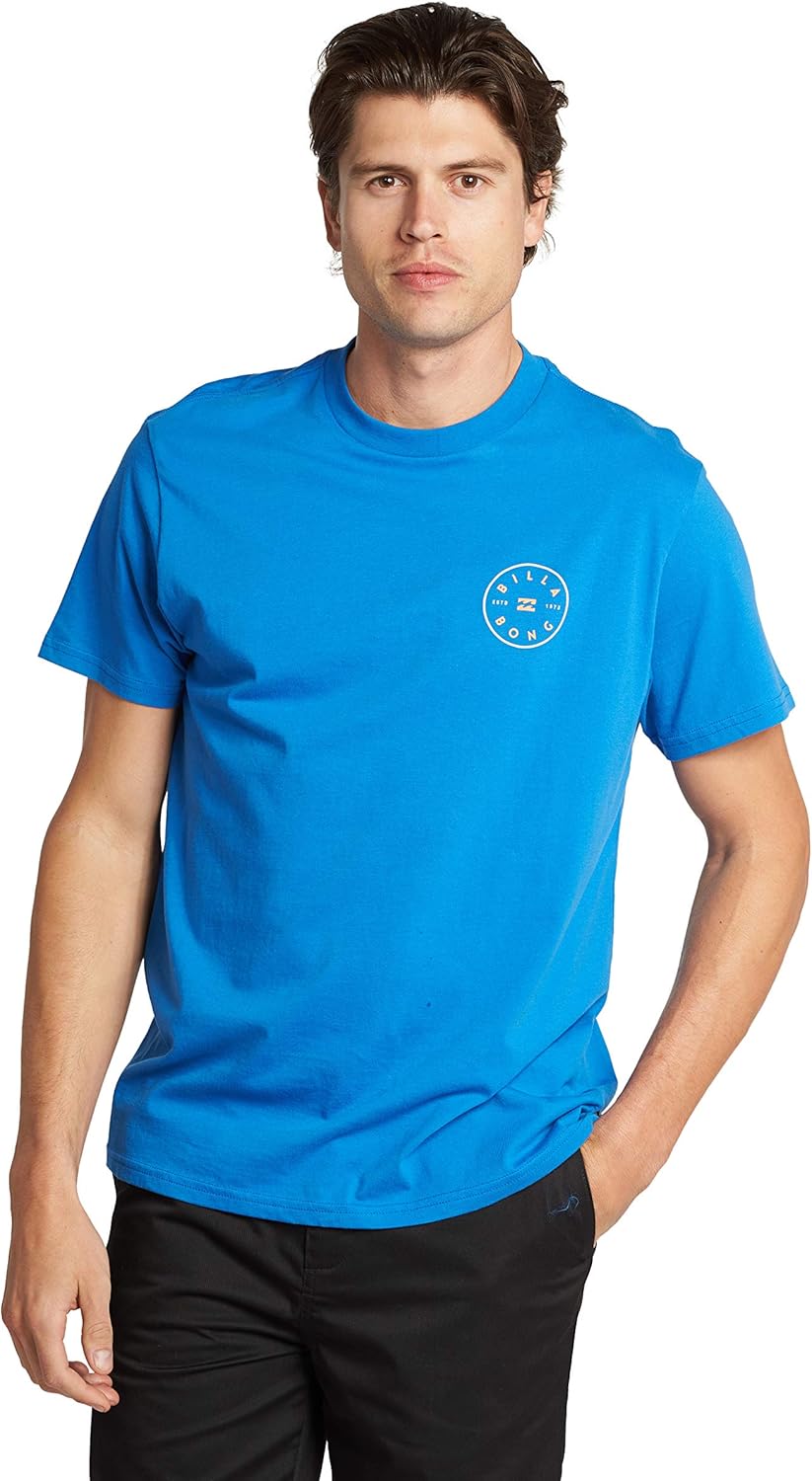 Billabong Men's Classic Short Sleeve Premium Logo Graphic Tee T-Shirt Small Royal Rotor