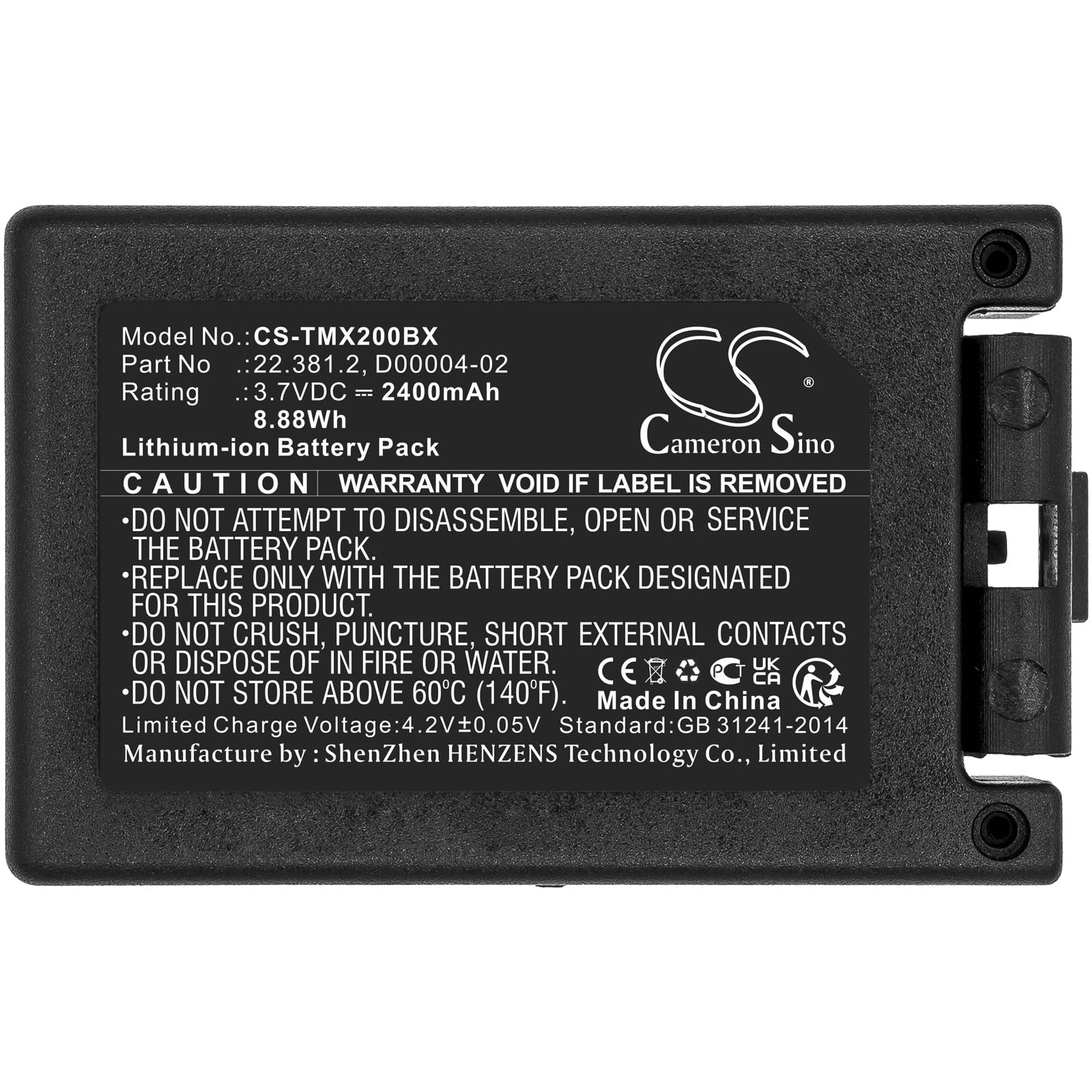 CS-TMX200BX Batería 2400mAh Compatible con [Teleradio] TG-TXMNL, Transmitter Tele Radio TG-TXMNL sustituye 22.381.2, D00004-02, D4-02, M245060