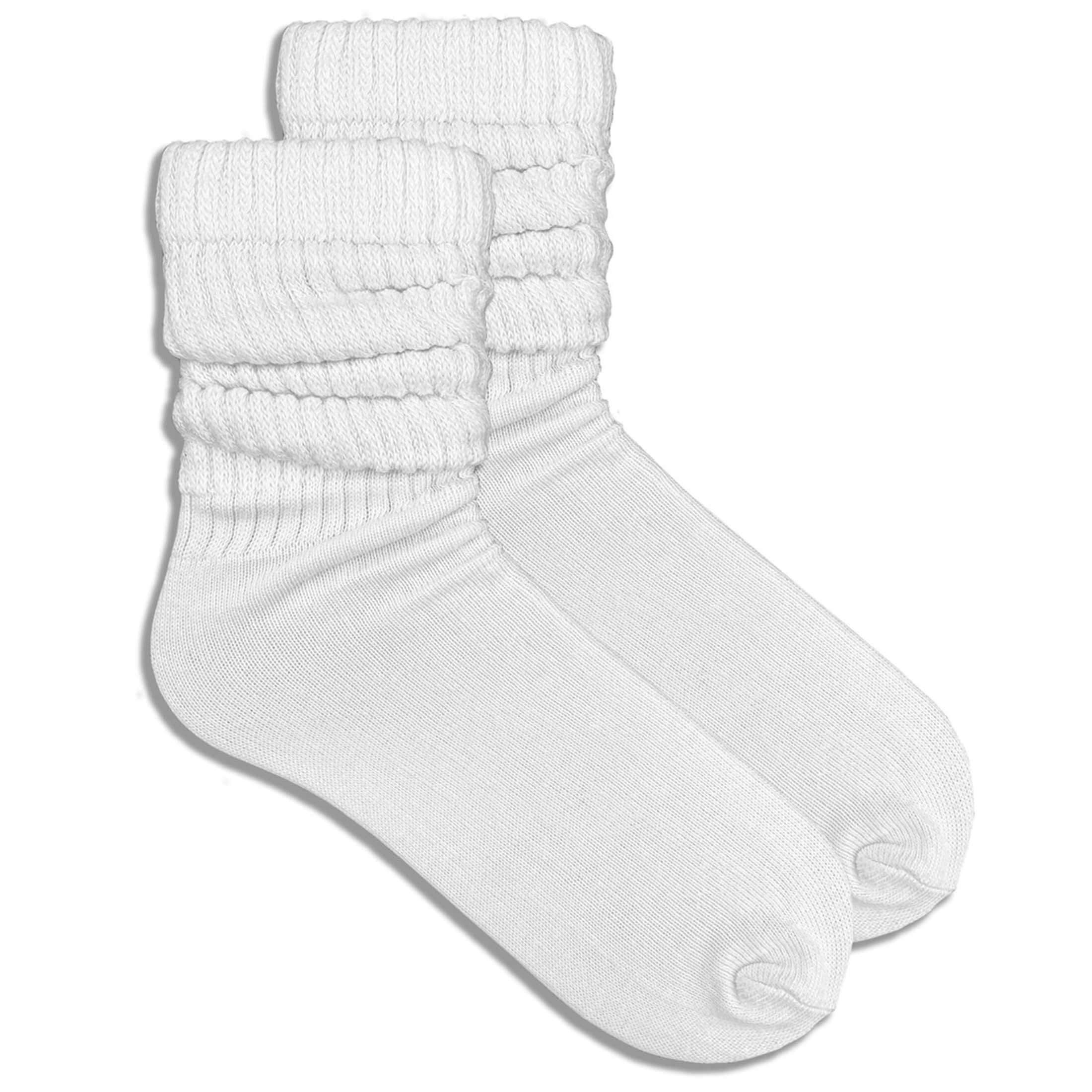 COUVER Women Cotton Scrunched Slouch Socks | 90% cotton 5% polyester 5% elastic, scrunched slouch socks, adjustable crew to knee high, retro dance, size 6 to 11
