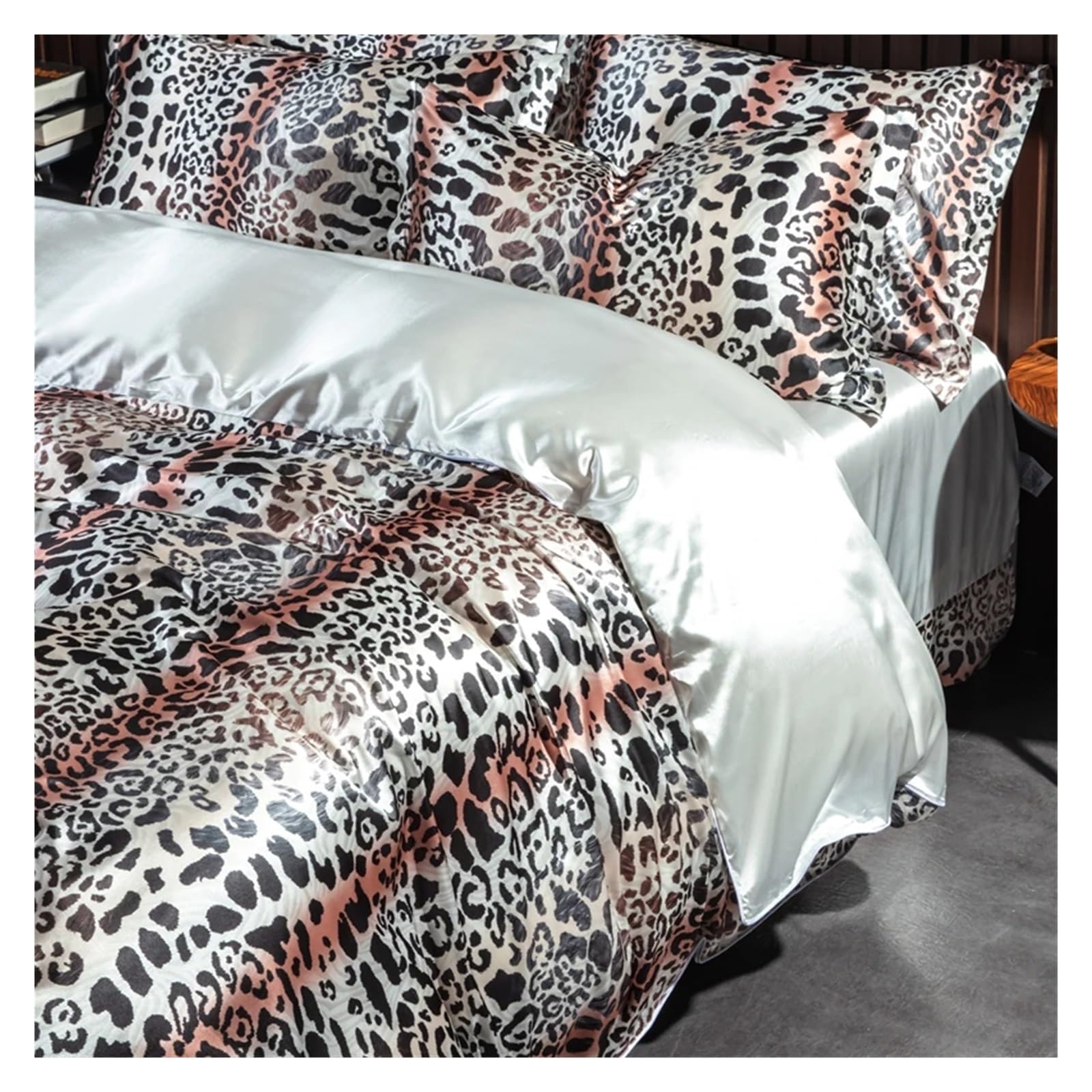 Sbcgfy D High En Blending Natural Silk Bedding Set Luxury Satin Silky Queen King Size Uvet Cover Pillowcase Be Sheets Sets,Cotton Uvet,-Fitte Be Sheet_queen 4Pcs
