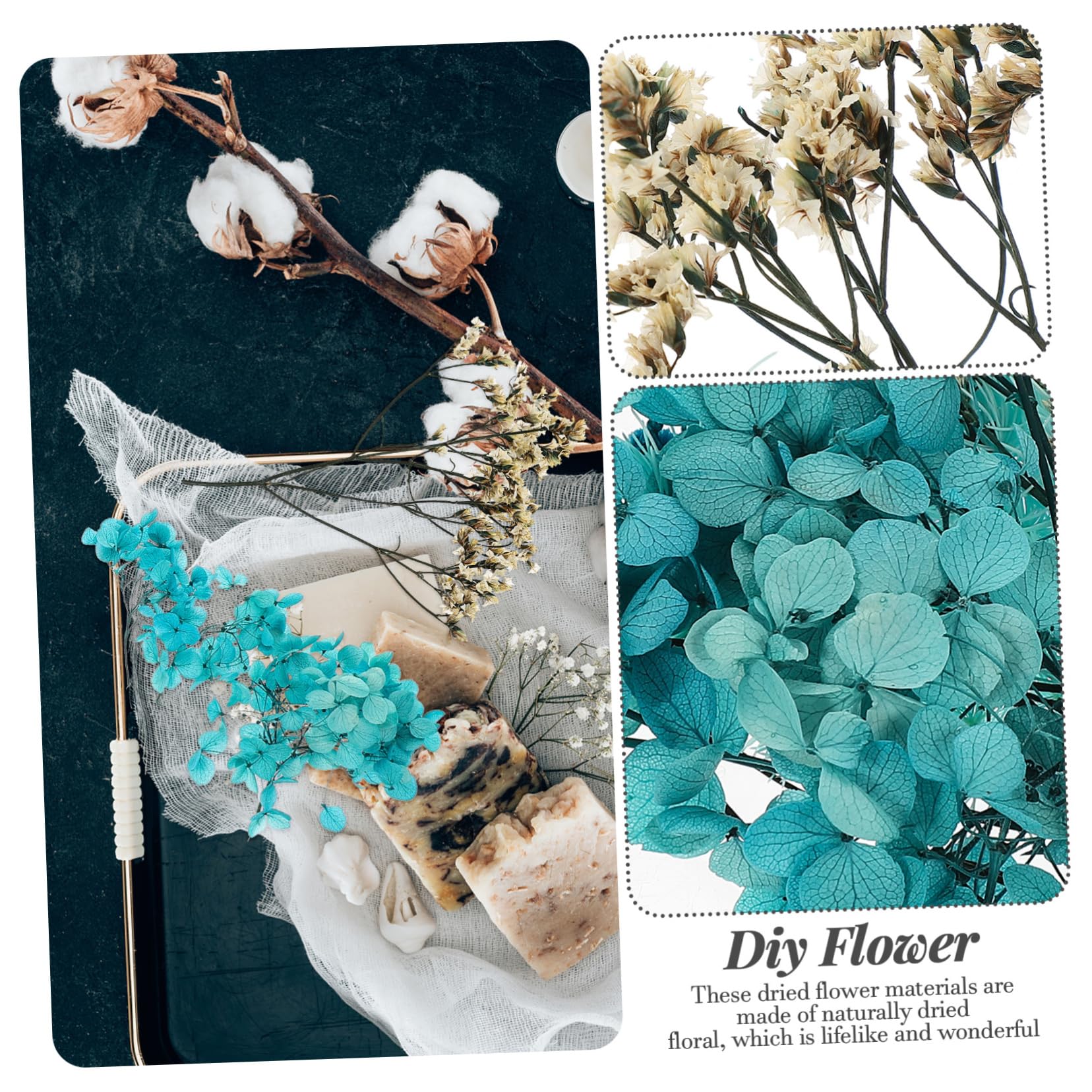 Abaodam 5ensembles Fleurs Séchées Naturelles pour Bougies Artisanales Matériaux à Base De Fleurs Séchées pour Décoration Artisanat Époxy Accessoires Maison