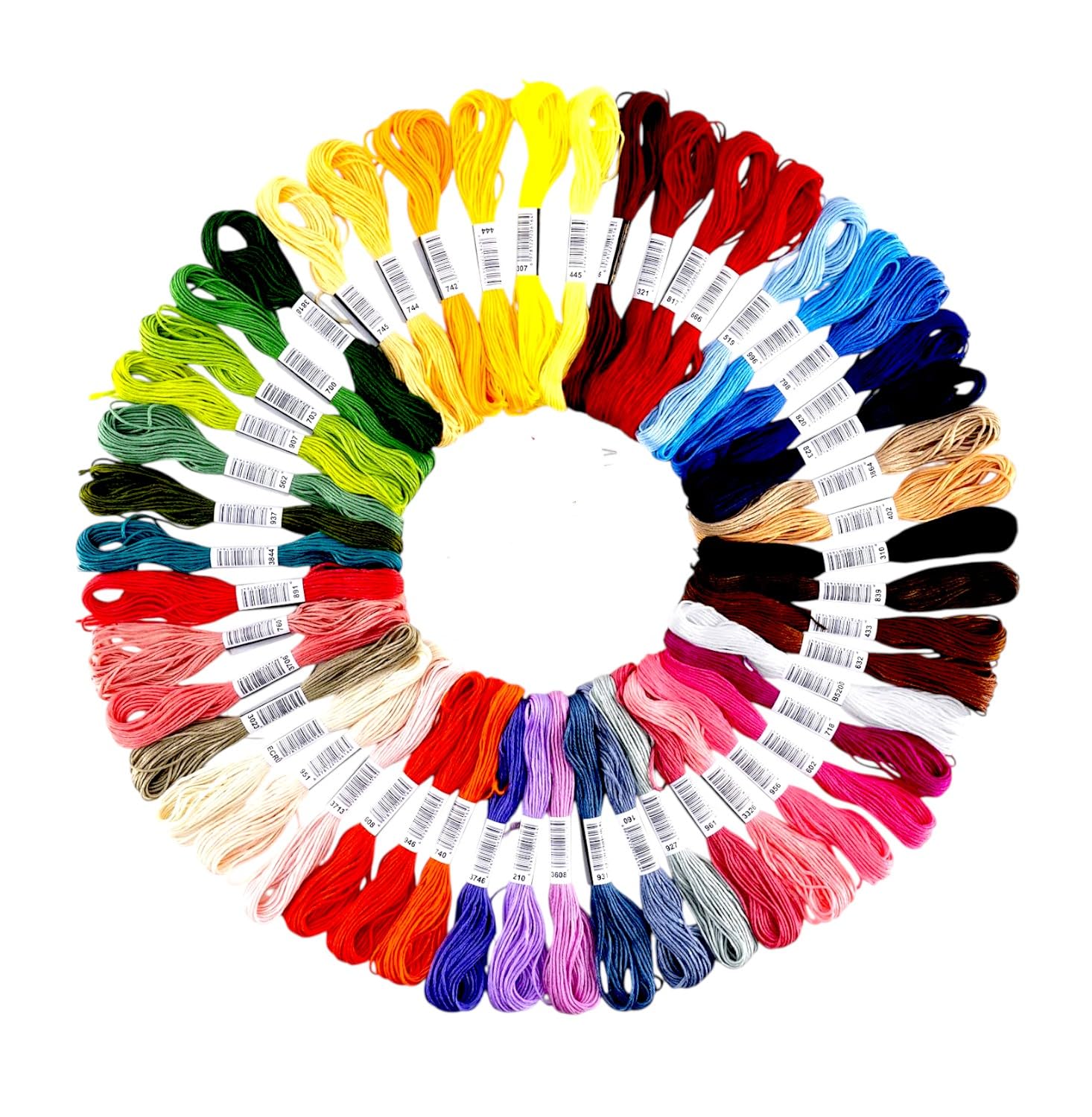 Embroidery Threads for Hand Embroidery, Cross Stitch, Sewing & DIY Crafts – 25 Skeins Multicolor Cotton Floss Pack | 8m Each Skein | Colorful Thread for Bracelet Making, Embroidery Projects-image-43