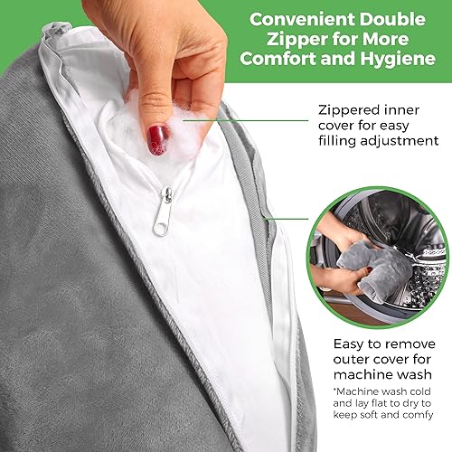 Miniatura 5 de Almohada de hombro giratoria, suave y cómoda para cirugía, almohada ergonómica de apoyo para el hombro con funda de doble cremallera, lavable a