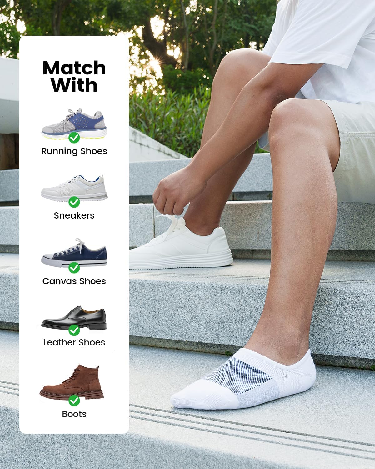 IDEGG Men No Show Low Cut Casual Athletic Running Socks with Non-Slip Grip | No show Men socks Invisible Line Ankle Short Daily wear with Heel Grips prevents slipping, sleek hidden fit inside shoes