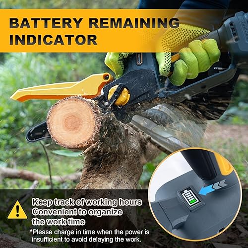 Miniatura 8 de Mini motosierra eléctrica de mano inalámbrica de 8 pulgadas, compatible con podadora de batería Makita de 18 V, engrasador automático para corte de