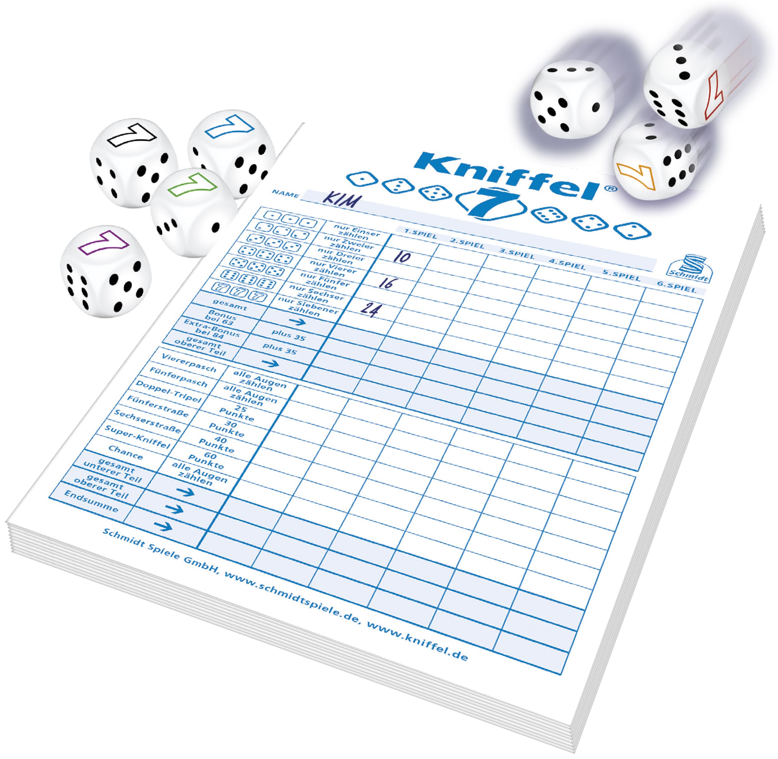 Schmidt Spiele 49436 Kniffel 7, gra w kości