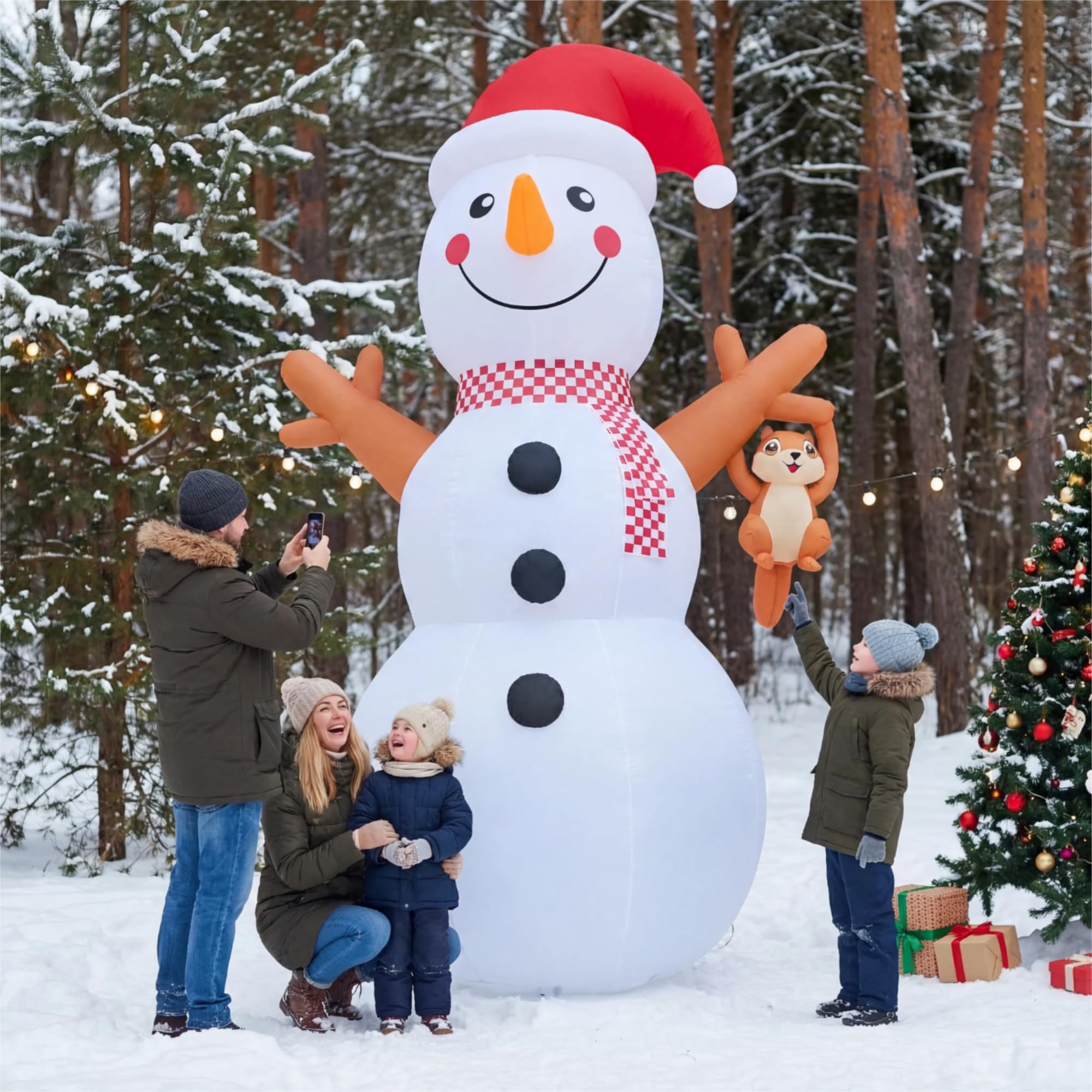 Décoration de Noël gonflable à DEL intégrée pour cour/pelouse/jardin (bonhomme de neige de 3,7 m)