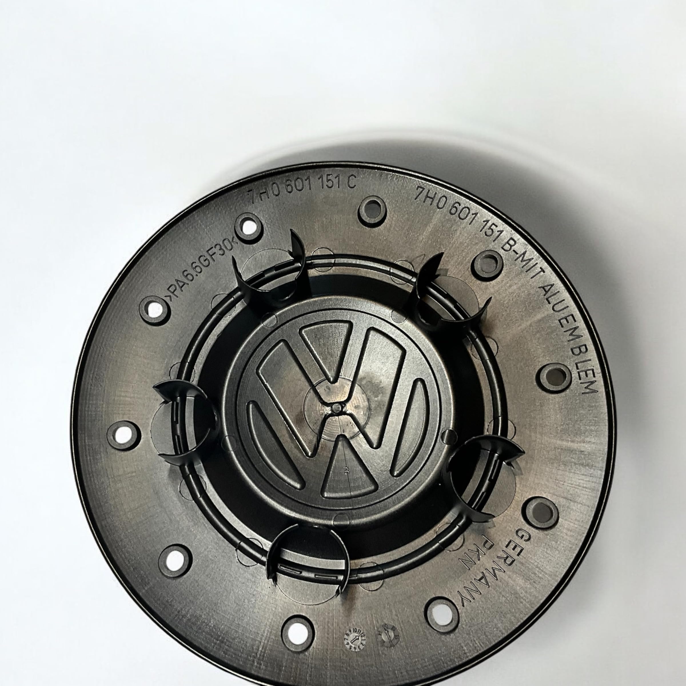 Centre de roue en acier véritable noir pour VW Transporter T5 2003–2013