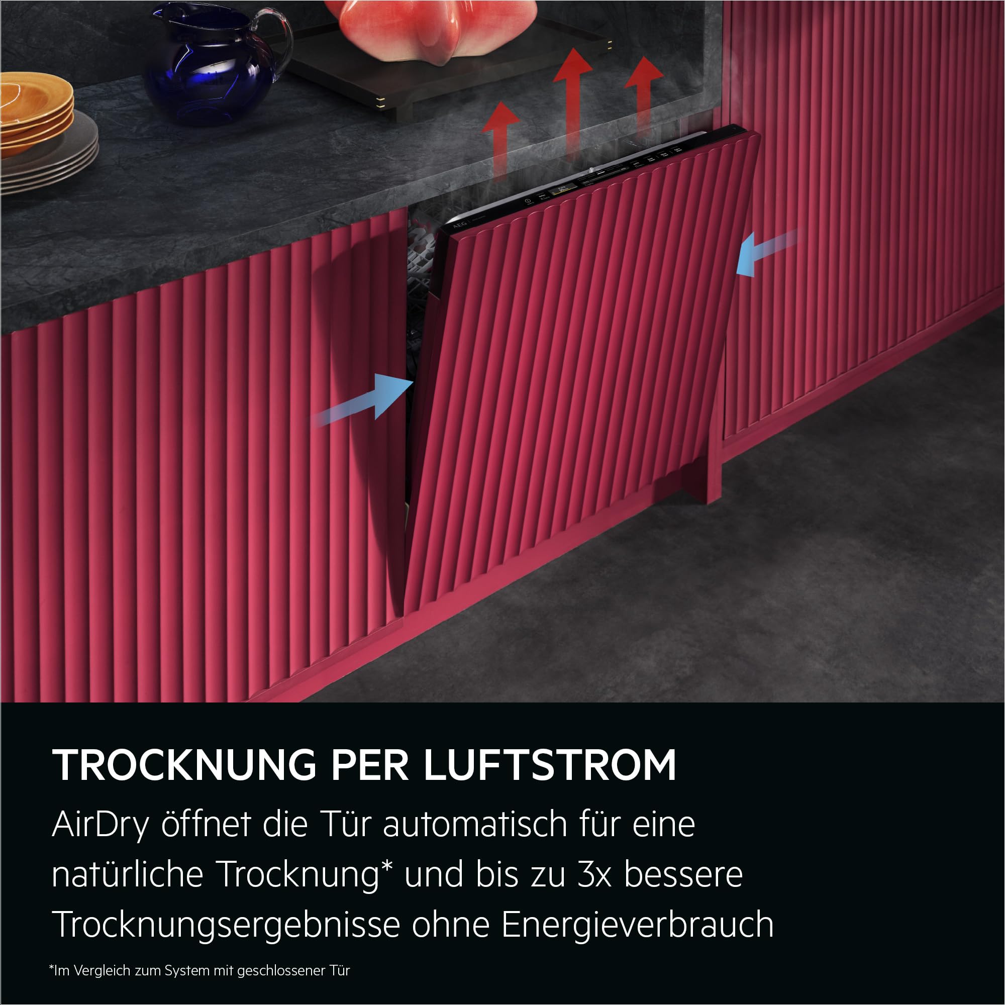 Vollintegrierter AEG 7000 Geschirrspüler 60cm, smarte WiFi Spülmaschine, flexible Körbe & effiziente Reinigung, 44dB, LightOnFloor, verbrauchsbasierte Zeitauswahl, nur 8,4L Wasserverbrauch, GI7200B1SO