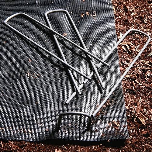 Miniatura 5 de 50 estacas y juntas de jardín para jardín, pasador grueso y resistente para barrera de malezas, tela para barrera de malezas, tubos, decoración de