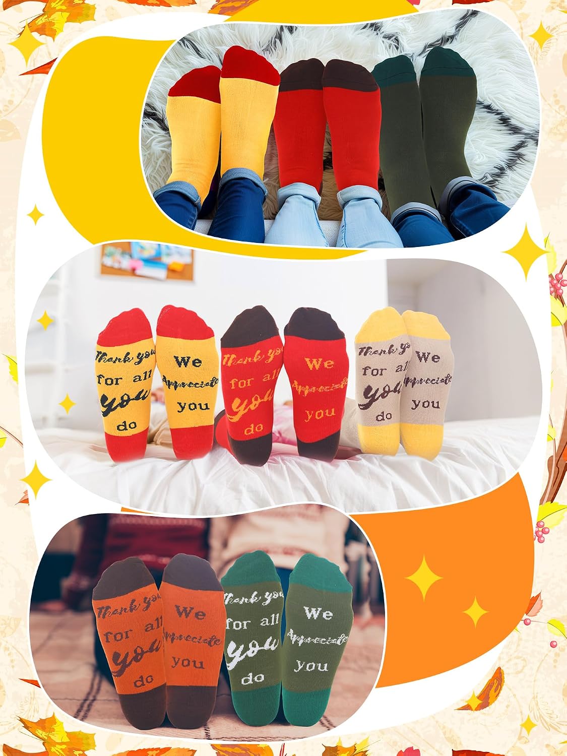 Xtinmee Employee Appreciation Socks Gift Thank You for All You Do We Appreciate Socks Bulk for Mothers Day Nurse Volunteer