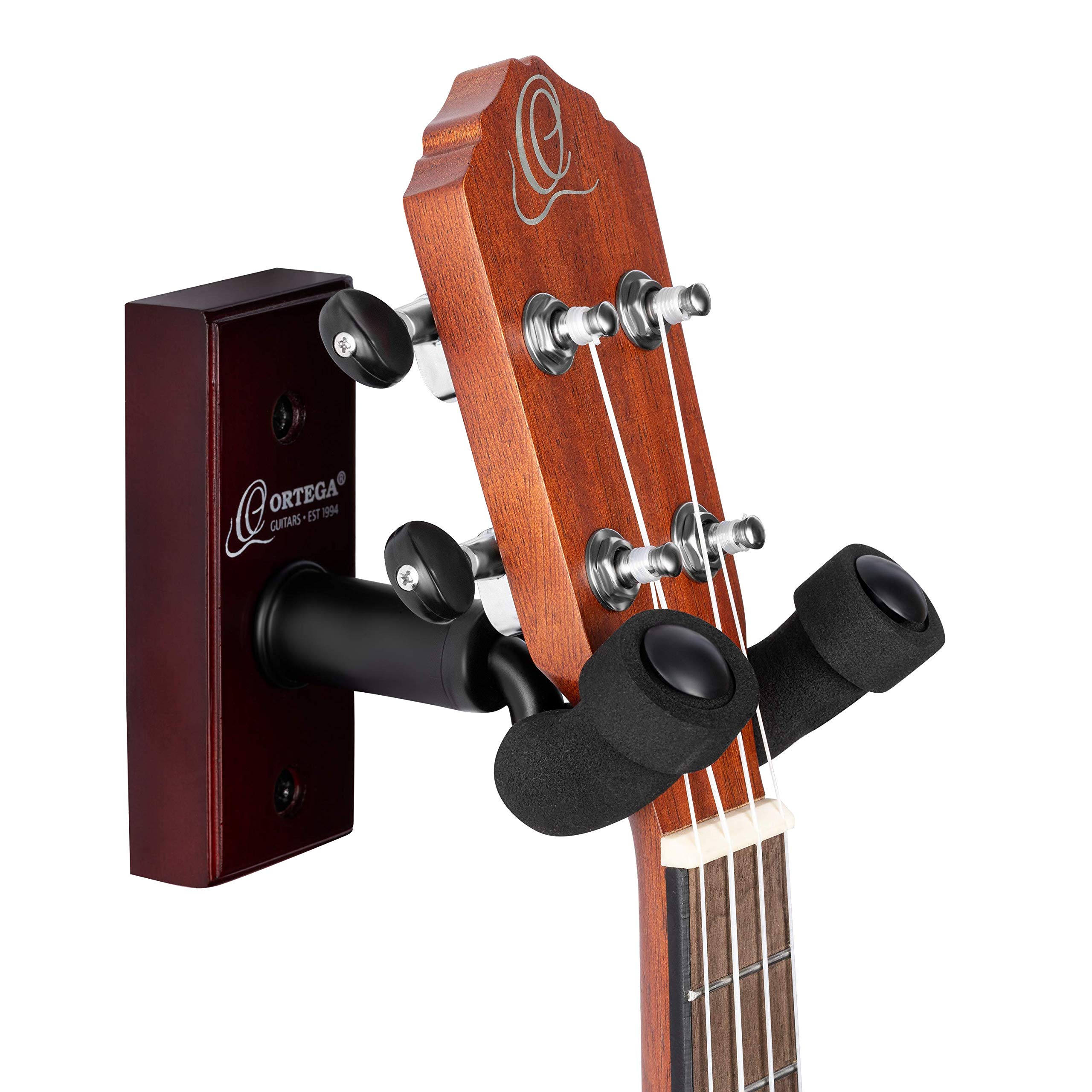 Ortega Guitars Ukulele Hanger Accessories - Wall Mount for Ukulele - Wood, Dark Red (OUH-1WR), wine red - Image 2