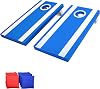 GoSports 4 x 2 ft All Weather Cornhole Boards - American Flag, Red, or Blue - Game Set Includes 8 Bean Bags & Rules