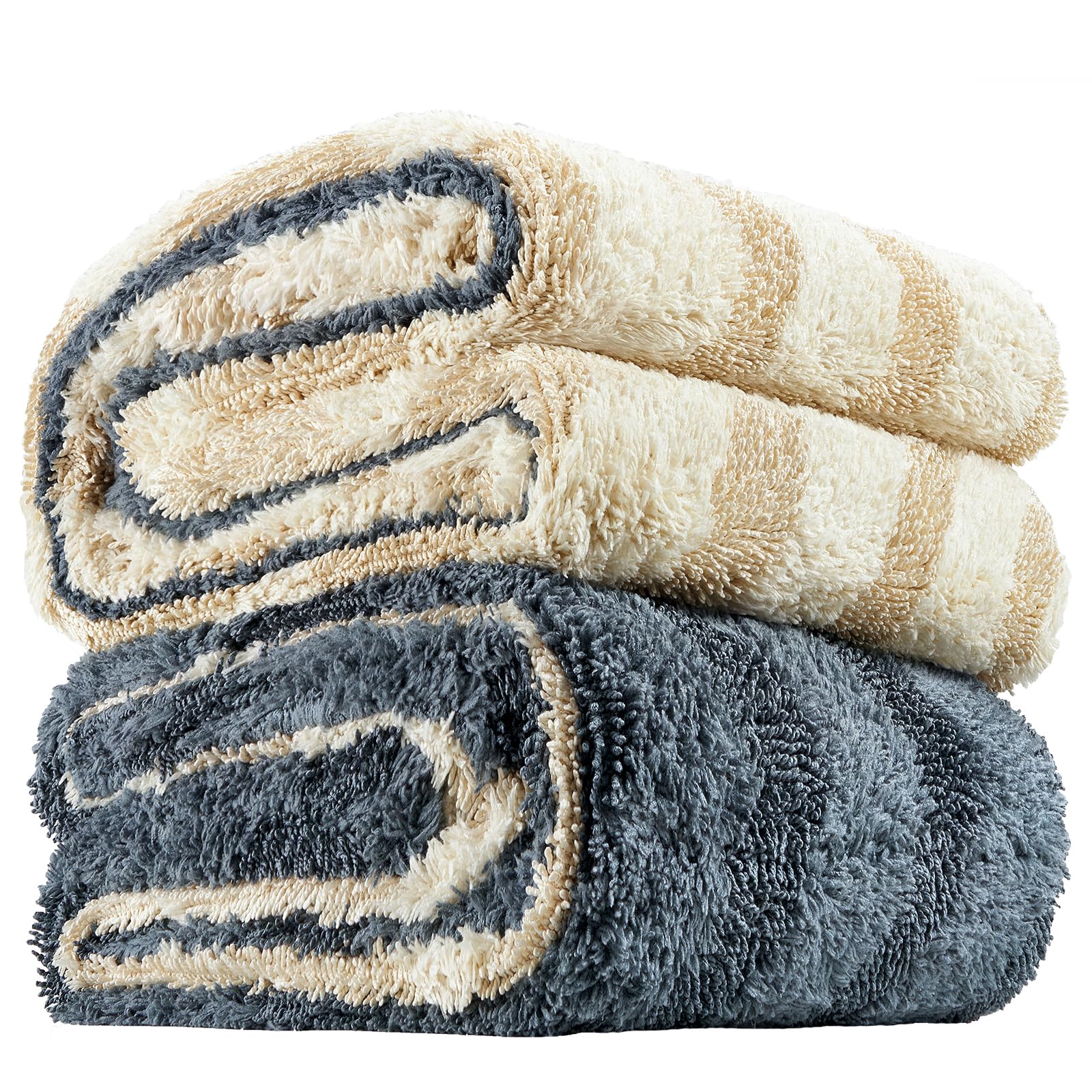 Fantasticlean Large Car Drying Towel- 26 by 20 2 Pack-Premium Microfiber Cleaning Cloth with Twisted Loop Coral Fleece