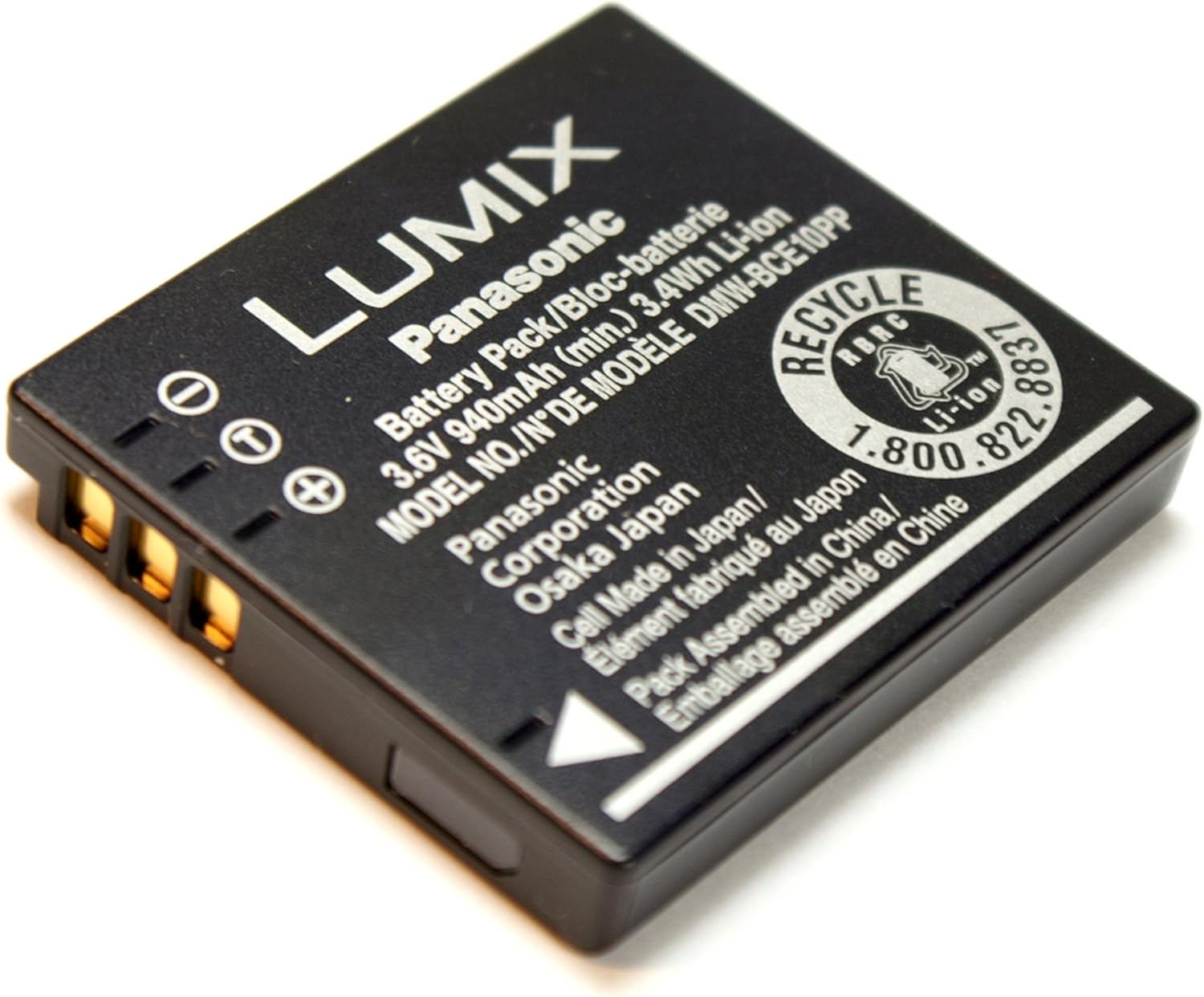 Panasonic Lumix DMWBCE10PP Rechargeable Liion Battery for Panasonic