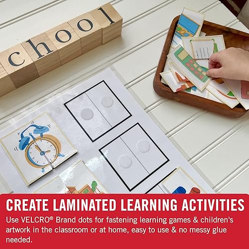 Miniatura 2 de VELCRO Brand Puntos adhesivos en la parte posterior, paquete de 500 unidades, color blanco, círculos pequeños de 58 pulgadas, gancho y bucle