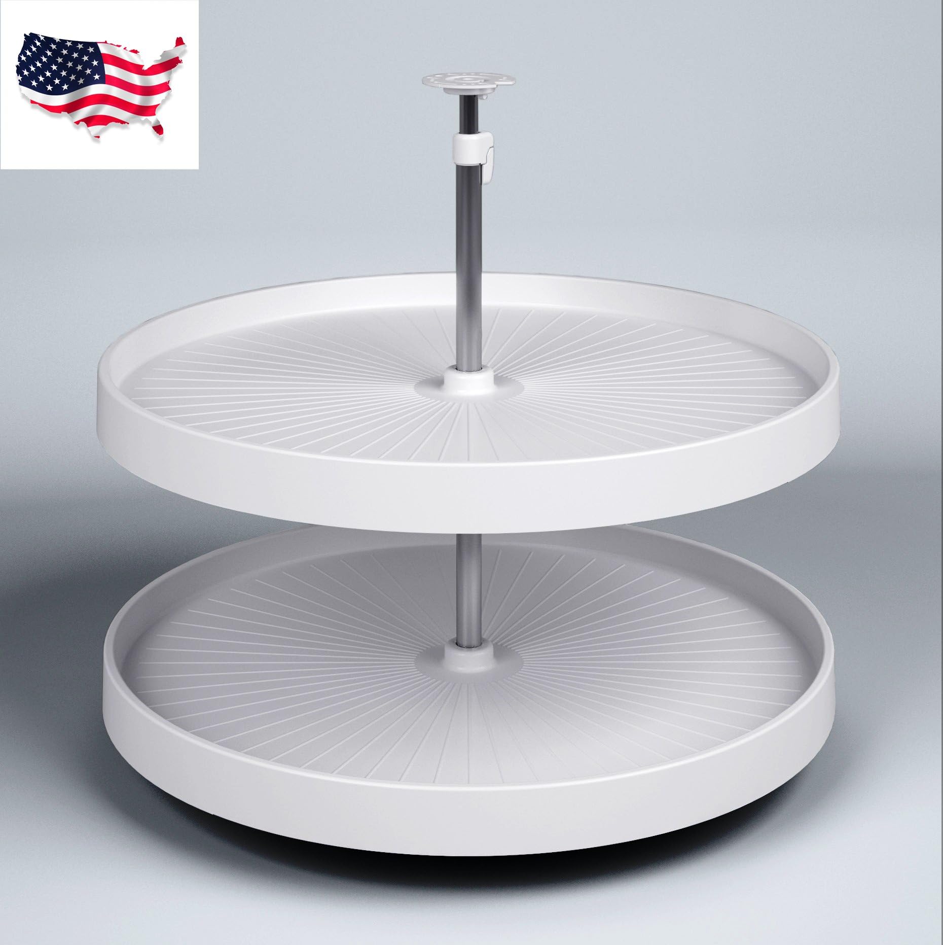 Vauth-Sagel Lazy Susan with White Round Rotating Trays (28" Round 2-tray) Double