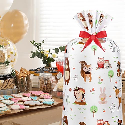 Miniatura 5 de Teling 2 bolsas de regalo extragrandes de 70 x 40 pulgadas para regalos gigantes, bolsa de plástico extra grande para regalos enormes con 2 rollos