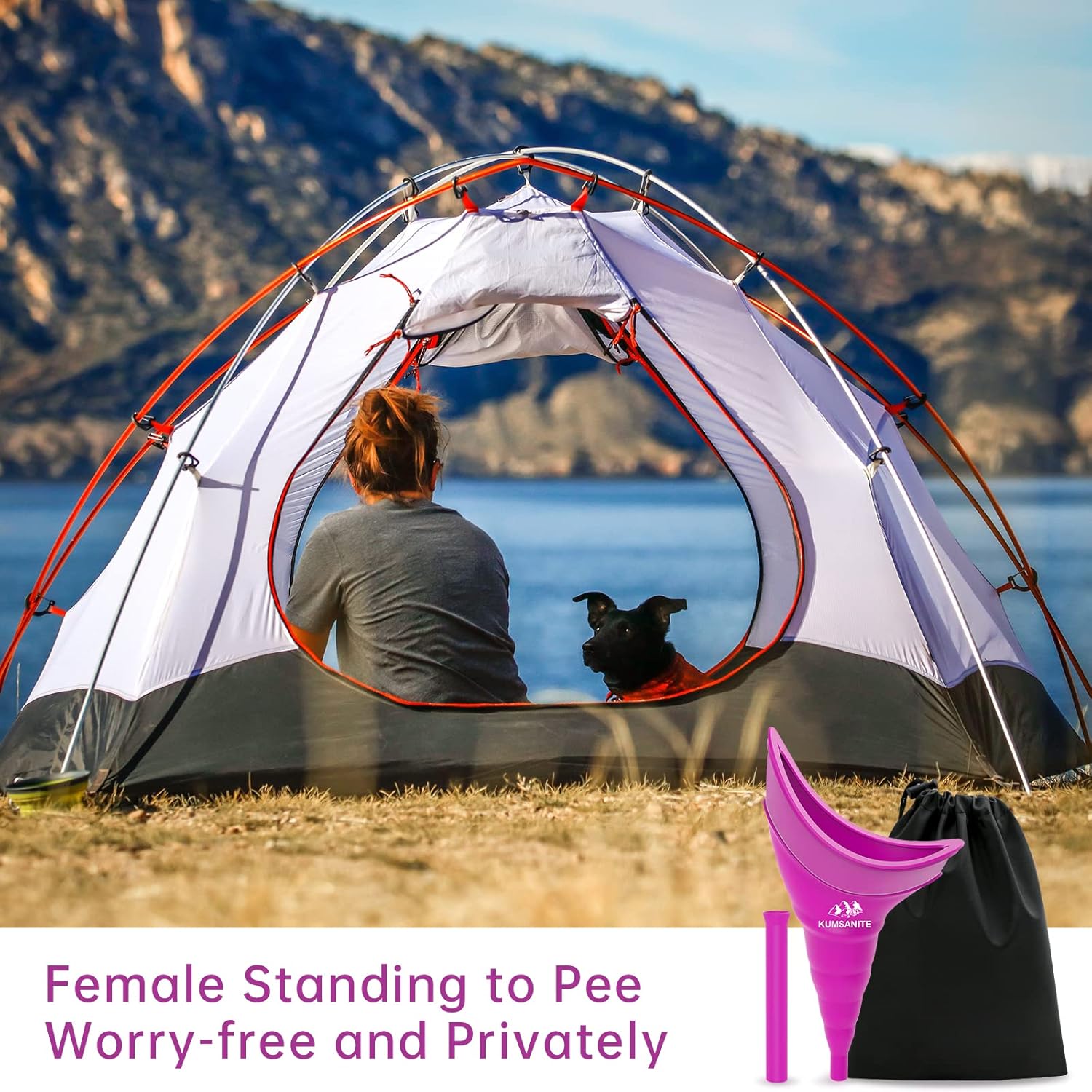 KUMSANITE Female Urinal, Portable Female Urination Device Reusable Soft Silicone Urinals for Women Standing to Pee Funnel for Outdoor, Travel, Camping, Roadtrip, Concert - Fuchsia : Sports & Outdoors