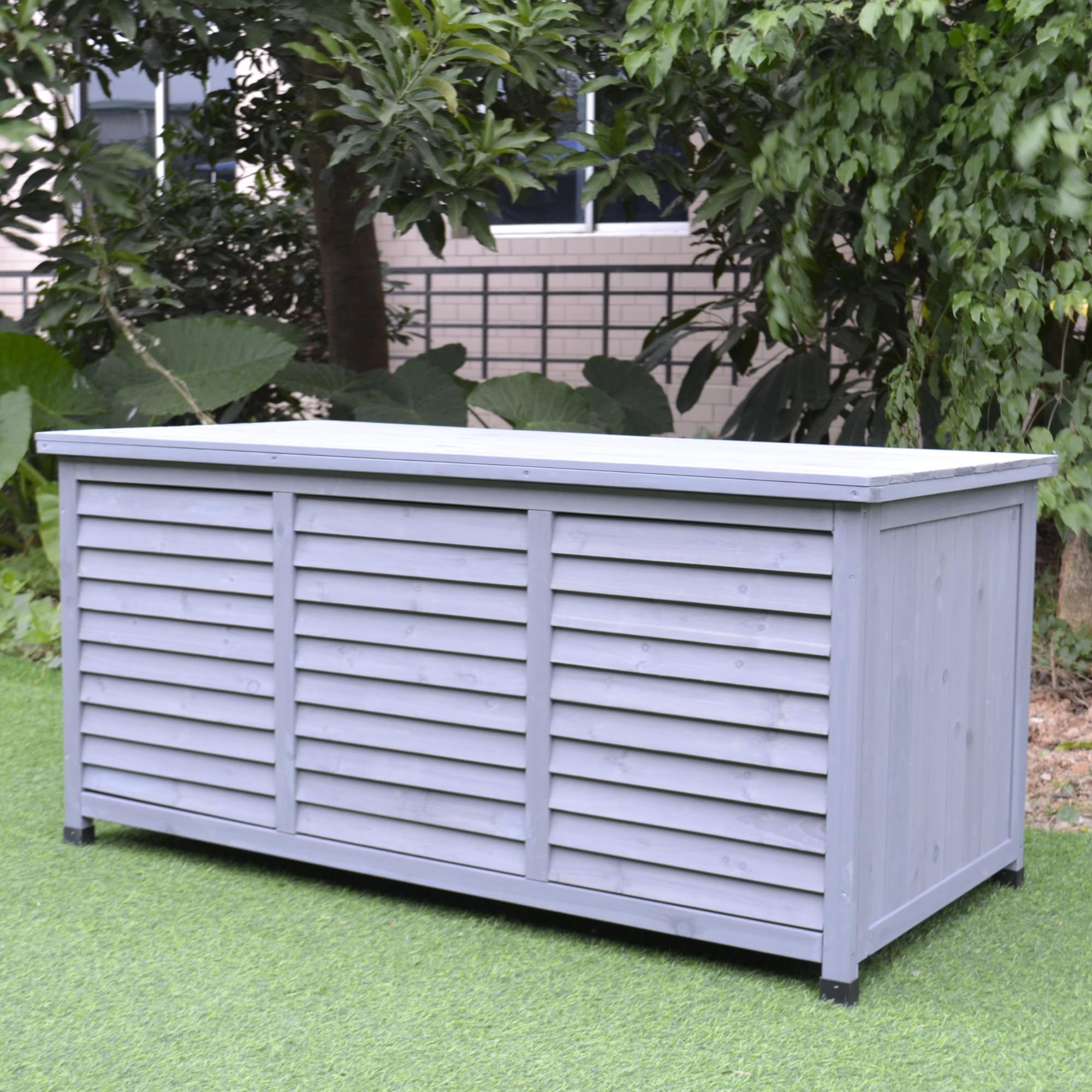 Holz Aufbewahrungsbox Gartenkiste Gartenmöbel | 1300x640x600mm | Rijoka