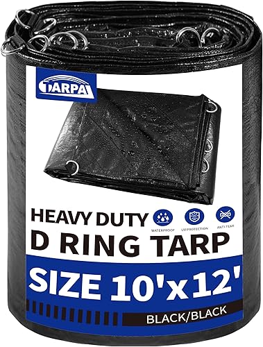 Lona resistente de 10 x 12 pulgadas, anillo de metal en forma de D de 14 mil, impermeable, resistente a los rayos UV, diseño triangular, esquinas y