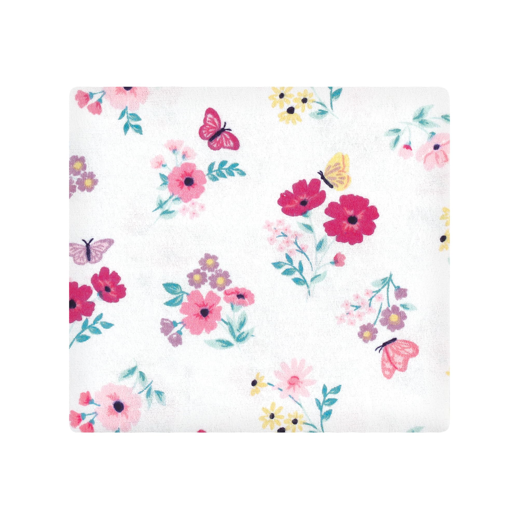 Hudson Baby Mantas unisex de franela de algodón para bebés y niños, mariposa floral, talla única