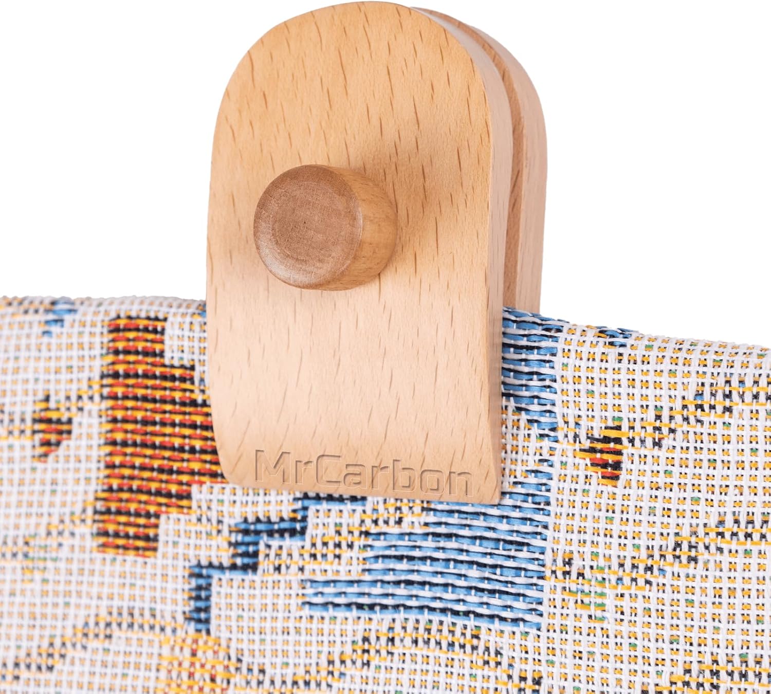 4 Large Wooden Quilt Hanger for Wall for Display – Adjustable Blanket & Rug Clips with Anti-Slip Serrated Grip, No-Drill Wall Mount Tapestry Clamps for Throws, Carpet, Textile Art (Natural Beech)