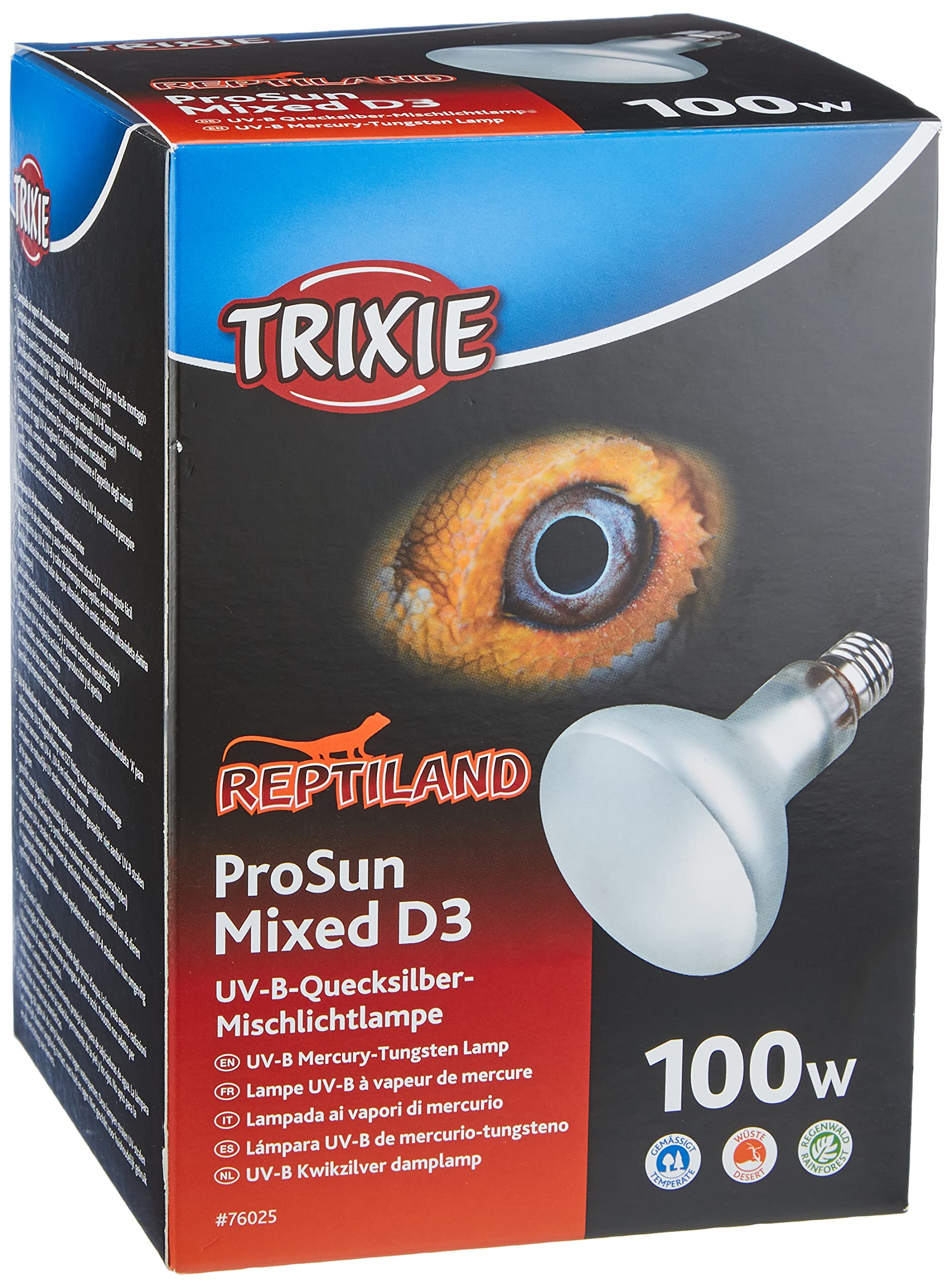 Trixie 76025 ProSun Mixed D3, UV~B Lampe, selbststartend, ø 95 × 130 mm, 100 W